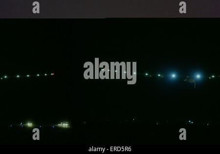 31 mai 2015 - Nanjing, République populaire de Chine - Solar Impulse 2, pilote ANDRÉ BORSCHEBERG à Solar Impulse vole de Nanjing, Chine à Hawaii. © Marcio Machado/ZUMA/Alamy Fil Live News Banque D'Images