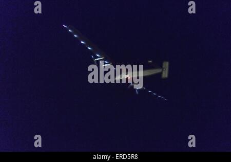 31 mai 2015 - Nanjing, République populaire de Chine - Solar Impulse 2, pilote ANDRÉ BORSCHEBERG à Solar Impulse vole de Nanjing, Chine à Hawaii. © Marcio Machado/ZUMA/Alamy Fil Live News Banque D'Images