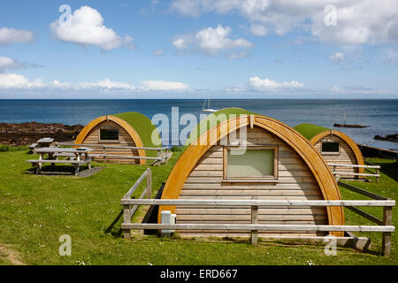 Camping cabines Cushendall le comté d'Antrim en Irlande du Nord UK Banque D'Images