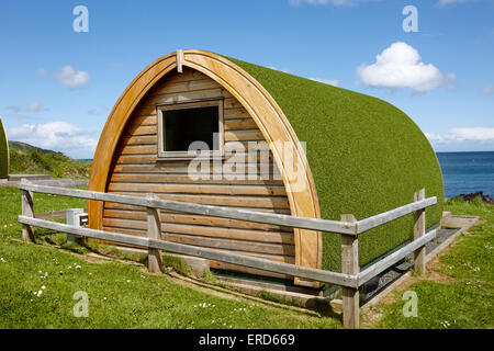 Camping cabines Cushendall le comté d'Antrim en Irlande du Nord UK Banque D'Images