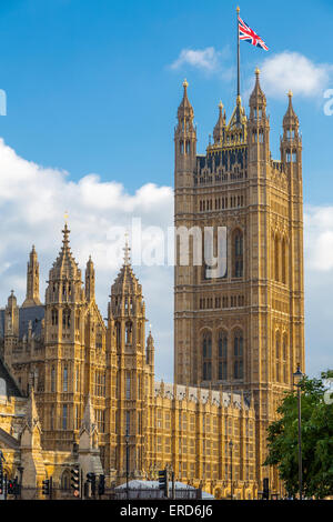 Royaume-uni, Angleterre, Londres. Victoria Tower, Palais de Westminster. Banque D'Images