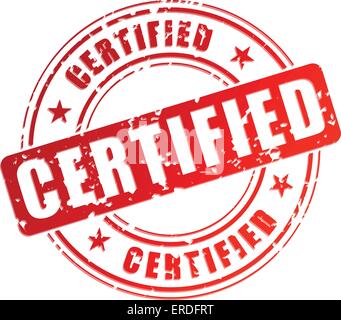 Vector illustration du timbre certifié rouge sur fond blanc Illustration de Vecteur