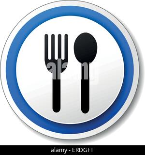 Vector illustration de l'icône restaurant bleu et noir Illustration de Vecteur