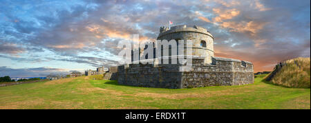 Le Château de Pendennis Appareil Fort construit en 1539 pour Henry VIII, près de Falmouth, Cornwall, Angleterre, Royaume-Uni Banque D'Images