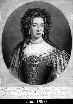 Marie de Modène. 1703. Gravure de J. Smith après peinture par G. Kneller. Vendu par J. Smith à ye Lyon & Crown à Russell Banque D'Images