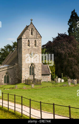 Royaume-uni, Angleterre, Staffordshire, Ilam village, église Sainte Croix, lieu de sépulture de Saint Bertram Saxon Banque D'Images