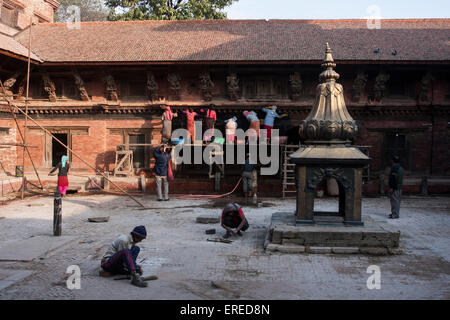 Restauration de Patan Palais Royal. Banque D'Images