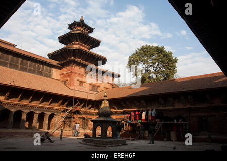 Restauration de Patan Palais Royal. Banque D'Images