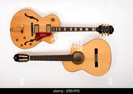 Acoustique guitare électrique semi par Epiphone guitare acoustique et par l'Espagne. de l'Alhambra Banque D'Images