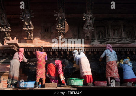 Restauration de Patan Palais Royal. Banque D'Images