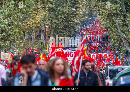 Manifestation du syndicat FIOM qui a eu lieu à Rome en octobre 2010 Banque D'Images