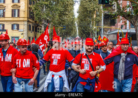 Manifestation du syndicat FIOM qui a eu lieu à Rome en octobre 2010 Banque D'Images