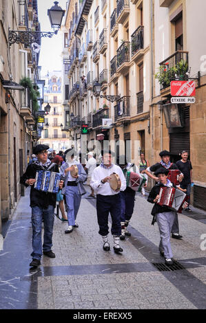 La semaine Basque, célébrant la culture basque, septembre de chaque année. Banque D'Images