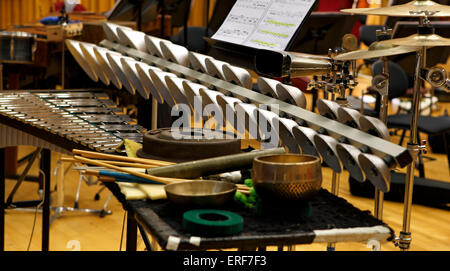 Aluphone, instrument à percussion en métal faite au Danemark. Comme utilisé dans la cérémonie d'ouverture des Jeux Olympiques de 2012, Londres, Royaume-Uni. Banque D'Images