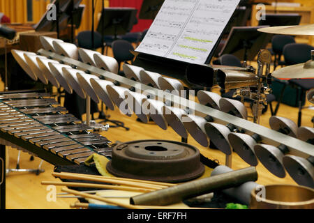 Aluphone, instrument à percussion en métal faite au Danemark. Comme utilisé dans la cérémonie d'ouverture des Jeux Olympiques de 2012, Londres, Royaume-Uni. Banque D'Images