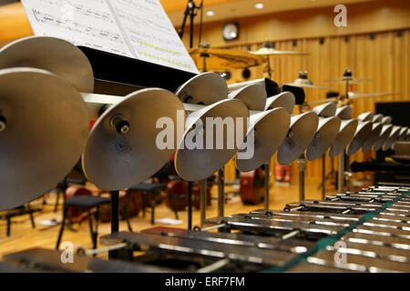 Aluphone, instrument à percussion en métal faite au Danemark. Comme utilisé dans la cérémonie d'ouverture des Jeux Olympiques de 2012, Londres, Royaume-Uni. Banque D'Images