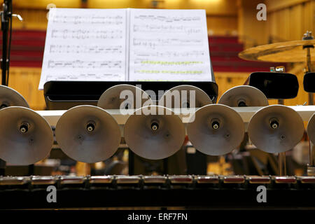 Aluphone, instrument à percussion en métal faite au Danemark. Comme utilisé dans la cérémonie d'ouverture des Jeux Olympiques de 2012, Londres, Royaume-Uni. Banque D'Images