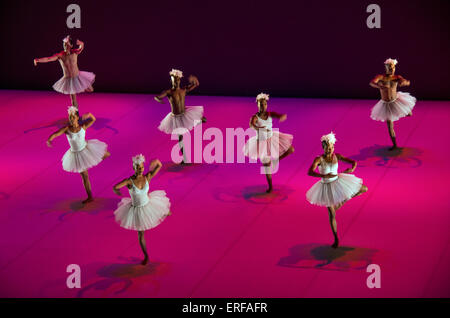 Dada Masilo danseur sud-africain et sa troupe de danse dans sa version inhabituelle de Swan Lake. Banque D'Images