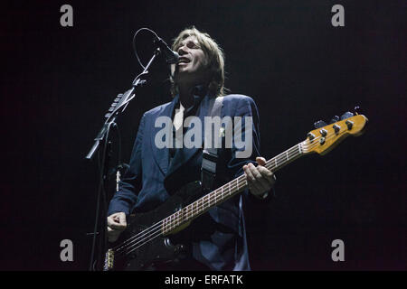 24/1/14 Glasgow UK . Del Amitri , groupe de rock alternatif écossais, effectué leurs retrouvailles Le concert de Glasgow Hydro. Formé Glasgow Banque D'Images