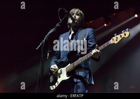 24/1/14 Glasgow UK . Del Amitri , groupe de rock alternatif écossais, effectué leurs retrouvailles Le concert de Glasgow Hydro. Formé Glasgow Banque D'Images