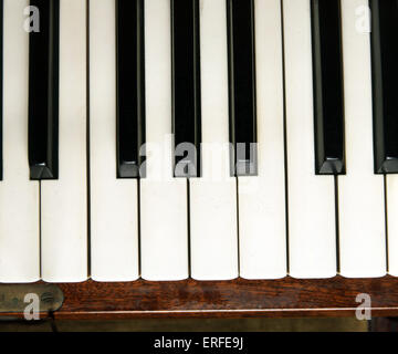 INST - Clavier - piano - fermer la vue de touches Span de autour d'un octave en photo. Banque D'Images