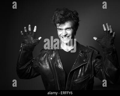 Le 21 février 2014 - Rock singer dans le jucket leafer © Igor Golovniov/ZUMA/ZUMAPRESS.com/Alamy fil Live News Banque D'Images