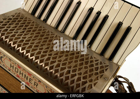 Accordéon Piano - gros plan montrant le clavier - par Hohner accordeon Banque D'Images