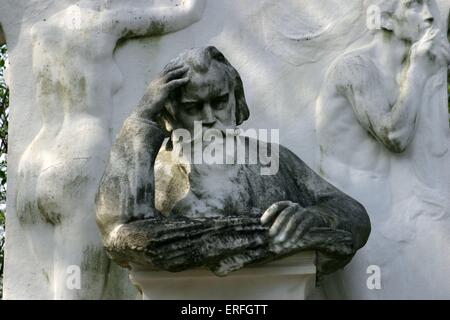 Johannes Brahms - tombe du compositeur allemand dans le Zentralfiredhof (cimetière central), Vienne, Autriche. 7 mai 1833 - 3 Avril Banque D'Images