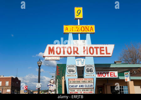 Motor Hotel. Route 66. Williams. De l'Arizona. USA Banque D'Images