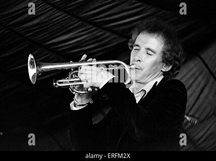 Digby Fairweather - portrait de l'cornet jazz britannique & trumpet player d'effectuer en 1982. b. 25 avril 1946. Banque D'Images