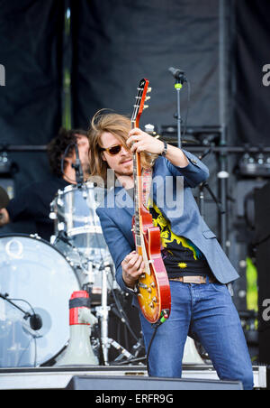 Nick Mayberry guitariste pour Scott Weiland et le Wildabouts au Monster Energy 2015 Rébellion Caroline Banque D'Images