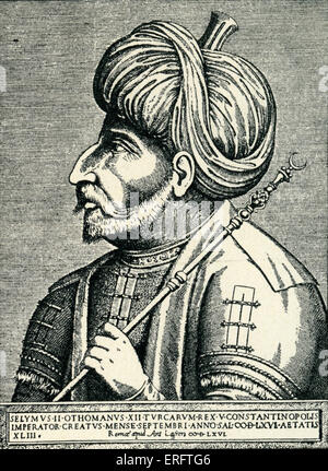 Le sultan Selim II - gravure par Antonio Lafreri. Garder à l'original de la Bibliothèque Nationale de Paris. Règne : 1524-1574 Banque D'Images