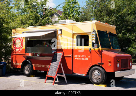 Un taco truck, 'Taqueria', dans l'ouest de la Caroline du Nord. Banque D'Images