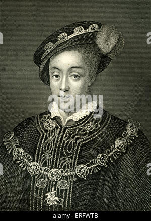 Édouard VI (1537 - 1553) est devenu le roi d'Angleterre et l'Irlande, en 1547, et couronné de neuf. Edward était le fils d'Henry VIII Banque D'Images