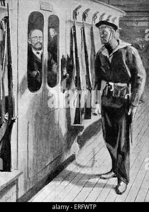 Le capitaine Alfred Dreyfus,à son retour de l'Île du Diable i, dessin. Emprisonné à tort, 1895-99. Ma vie à l'Île du Diable par le capitaine Alfred Dreyfus. CAD : officier français, 9 octobre 1859 - 12 juillet 1935. Banque D'Images