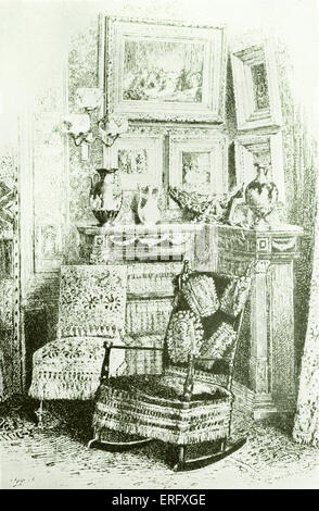 American home intérieur de la fin du xixe siècle. L'illustration. Sous-titre suivant : "un coin de la bibliothèque de William H Banque D'Images