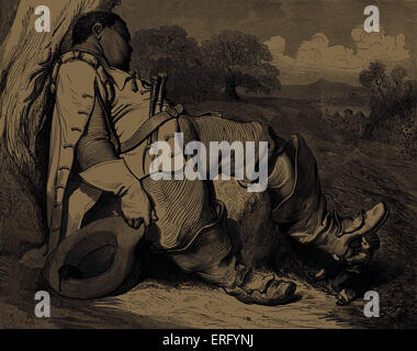 Hop o' mon pouce : Hop o' mon pouce tire de l'un des sept de Sleeping Giant-league boots, gravure de Gustave Doré. À partir de la collection de contes de fées en 'Fairy' Royaume, par Tom Hood le plus jeune. Dessiné par Gustave Doré, artiste français, b 6 Janvier 1832 - Le 23 janvier 1883. Graveur inconnu. Tom Hood le jeune Anglais, écrivain, dessinateur et poète, b 1835 - 1874. (Similaire à Tom Pouce) Banque D'Images