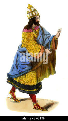 Frédéric III, empereur romain germanique et roi allemand (1415 -1493). Le port jaune brodé, ceinture drapée houppelande bleu, l'or Banque D'Images