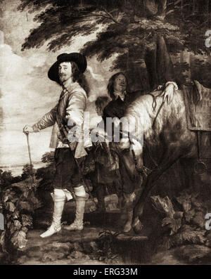 Le roi Charles Ier d'Angleterre, d'après une peinture par Anthony Van Dyck. 19 Novembre 1600 Charles I - 30 janvier 1649 ; Flamand AvD Banque D'Images