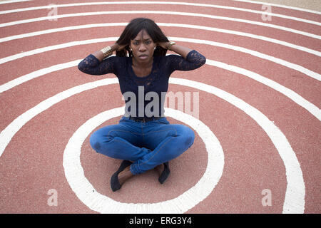 Parisien sénégalais mère Queen Elizabeth Olympic Park Banque D'Images