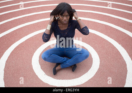 Parisien sénégalais mère Queen Elizabeth Olympic Park Banque D'Images