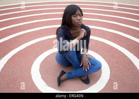 Parisien sénégalais mère Queen Elizabeth Olympic Park Banque D'Images