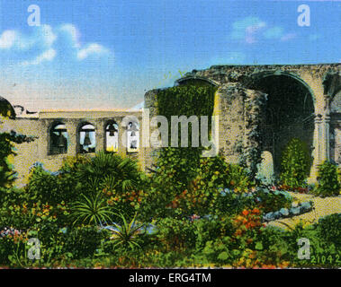 Californie : la Mission San Juan Capistrano. Photo prise c.1900s Banque D'Images