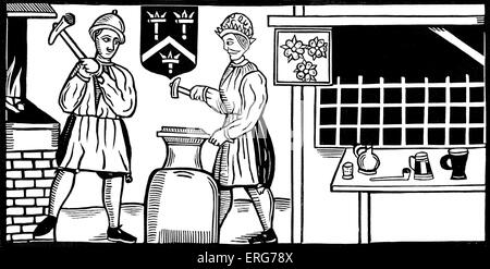 Des forgerons, des prises d'un milieu xviie siècle illustration pour une ballade dans le Roxburghe Collection. Le Roxburghe Des forgerons, des prises d'un milieu xviie siècle illustration pour une ballade dans le Roxburghe Collection. Le Roxburghe