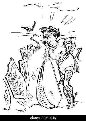 Otton le Grand par Gilbert Keith Chesterton. Le verset se lit 'le grand Empereur Otton / n'a pas pu se prononcer sur une devise / Son esprit vacilla entre / 'L'Etat C'est moi' et 'Ich Dien'.' Otto I, le premier saint empereur romain, le 23 novembre, 912 - 7 mai, 973. L'écrivain anglais, 29 mai 1874 - 14 juin 1936 Banque D'Images