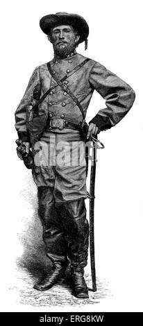 John Singleton Mosby - Guerre civile américaine. Le chef de bataillon de cavalerie confédérée. Le commandement du 43e Bataillon, 1er Virginie Banque D'Images