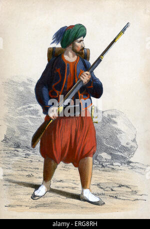 Zouave : membre de certains régiments d'infanterie légère dans l'armée française qui sert en Afrique du Nord française entre 1831-1962. Zouaves Banque D'Images