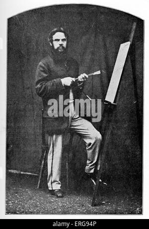 William Holman Hunt - à partir de la photographie prise par Lewis Carroll. WHH : peintre anglais et co-fondateur des Préraphaélistes Banque D'Images