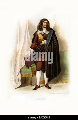 Jean-Baptiste Colbert. Homme politique français et le contrôleur général des Finances de France (1665-1683). 1619-1683. Gravure par Banque D'Images