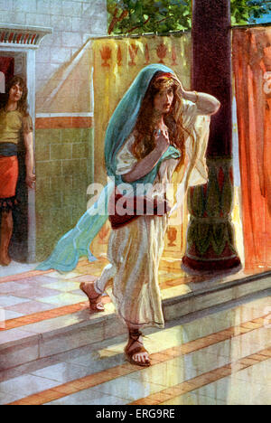 La désolation de Tamar par J James Tissot. Illustration pour le livre de Samuel (II), 8.19 : 'Tamar répandit de la cendre sur sa tête, et déchira sa tunique bigarrée, et posa sa main sur sa tête, et alla pleurer'. Fille du roi David. JJT DISTINCT : peintre français, 15 octobre 1836 - 8 août 1902. Banque D'Images